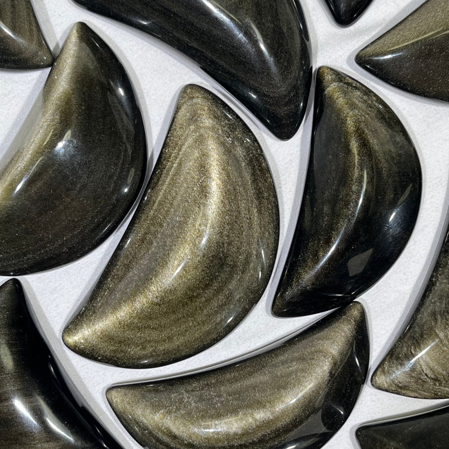 Gold Obsidian Heart Carving and Moon Carving Wholesale Crystal