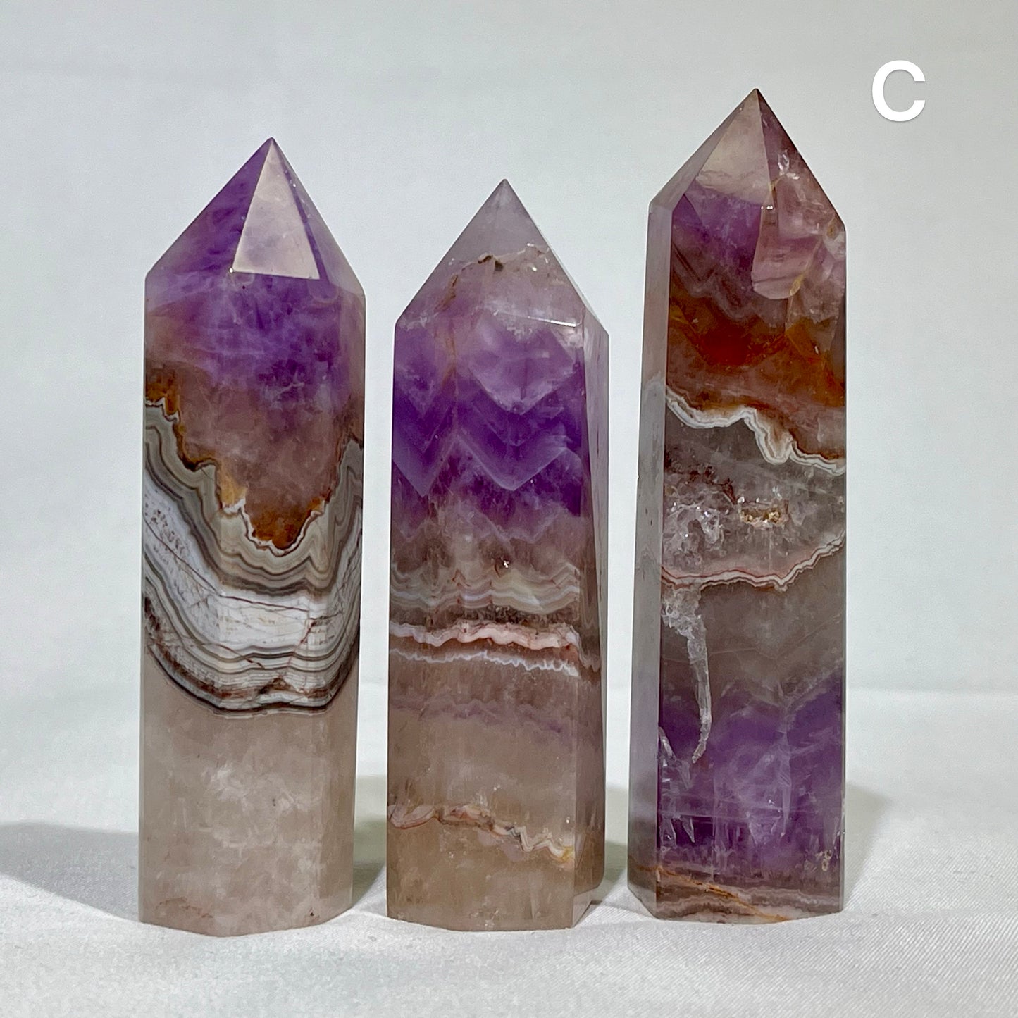 Amethyst with Lace Agate Tower Wholesale Point