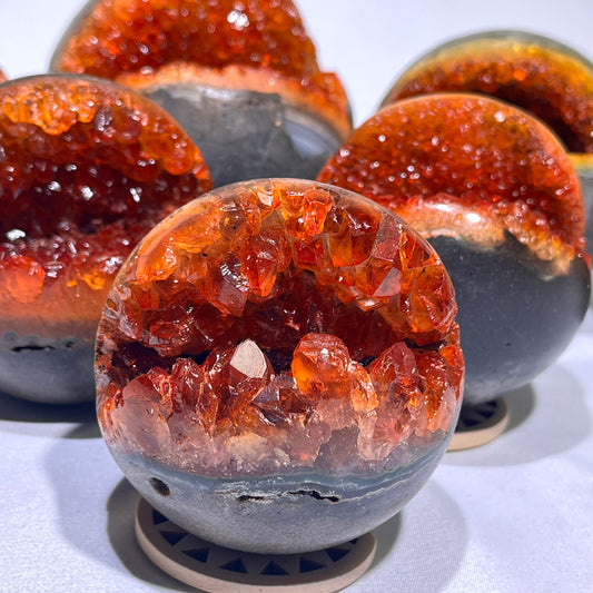 Colored Yellow Druzy Quartz Sphere Wholesale Sphere