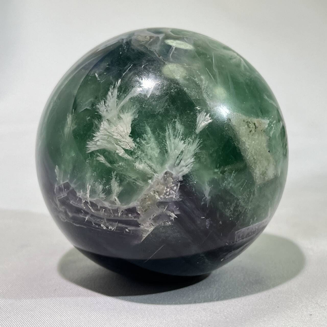 1.9-2.8' Feather Blue Fluorite Sphere