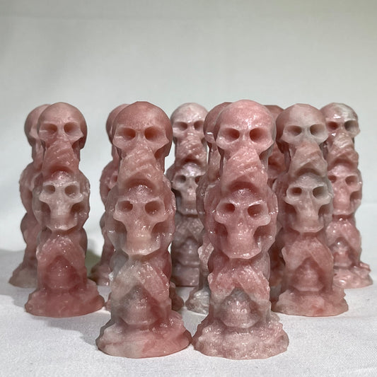 Pink Opal Skull Carving Wholesale Crystal