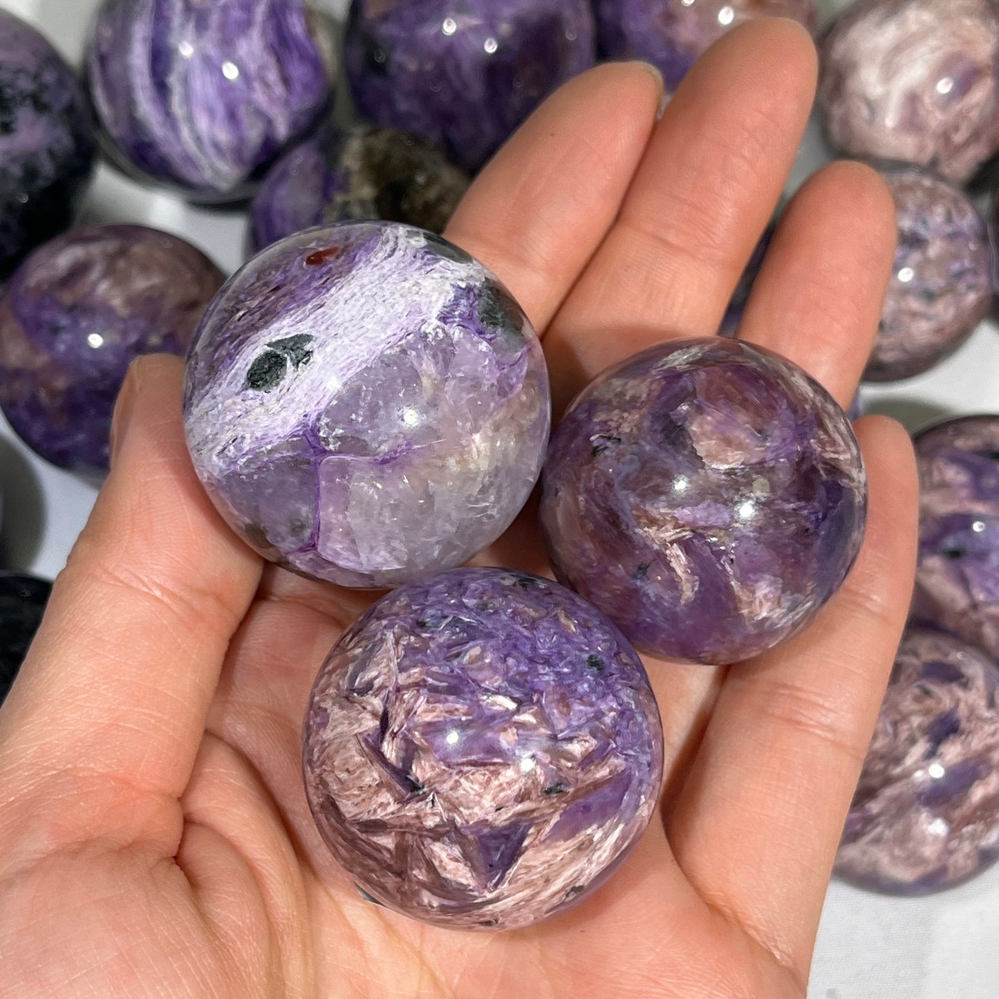32-42mm Charoite Sphere Crystal Wholesale