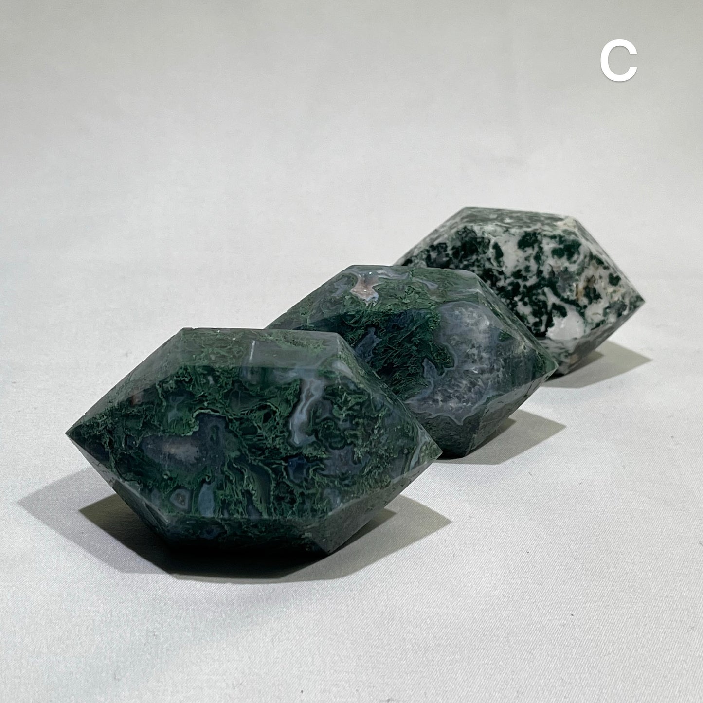 Moss Agate Double Point Crystal Wholesale