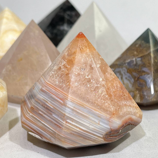 6 Types Diamond Moss Agate,Clear Quartz,Carnelian,Orange Calcite,Garnet,Rose Quartz