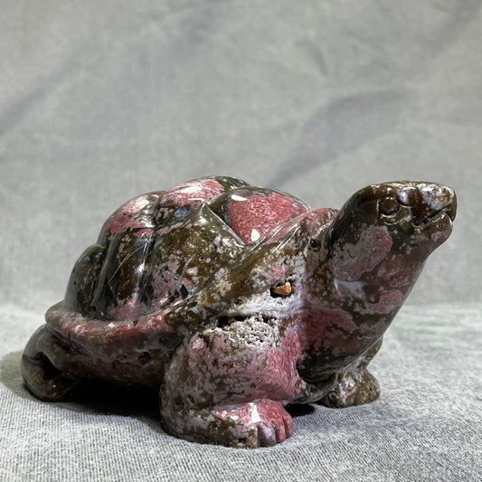 Ocean Jasper Turtle Carving
