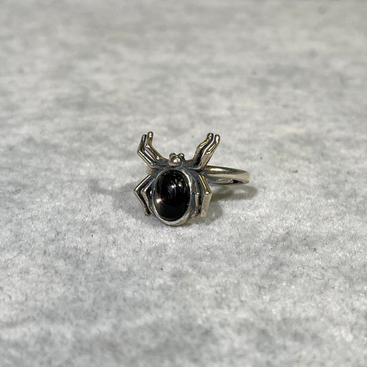 Hypersthene Spider Silver Ring