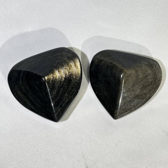 Gold Obsidian Heart Carving and Moon Carving Wholesale Crystal