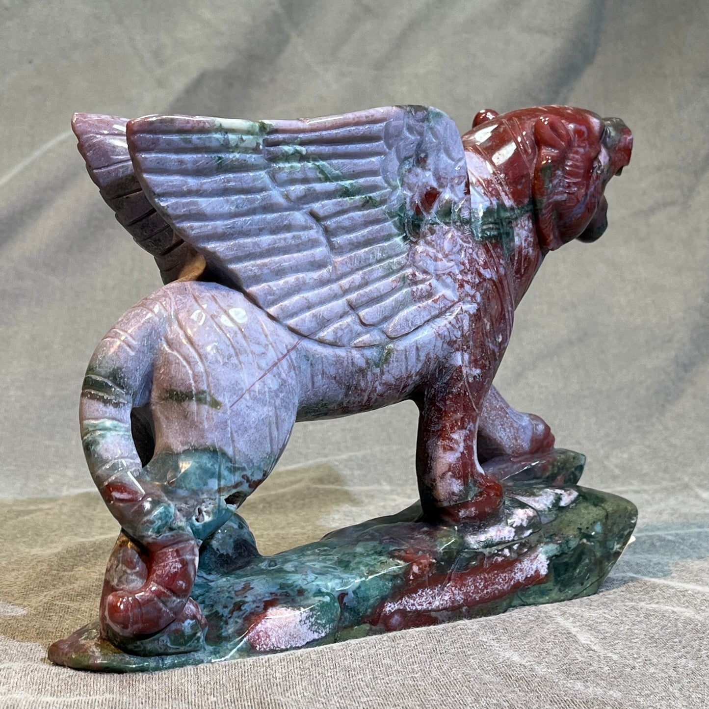 Ocean Jasper Griffin Carving