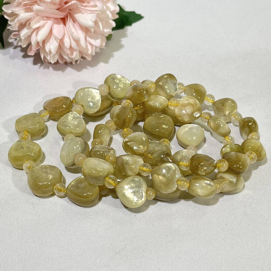 Gold Mica Heart Bracelet