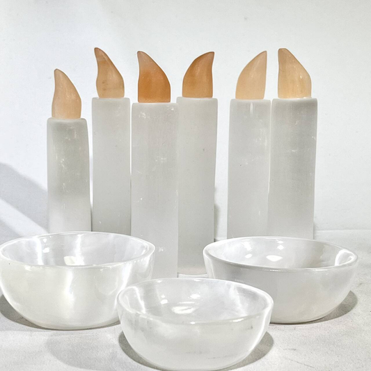 Selenite Candle and Bowl