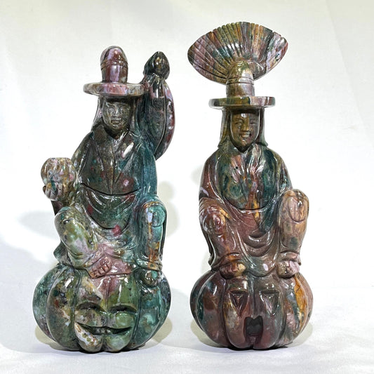 7.8-8.7' Ocean Jasper Witch Carving