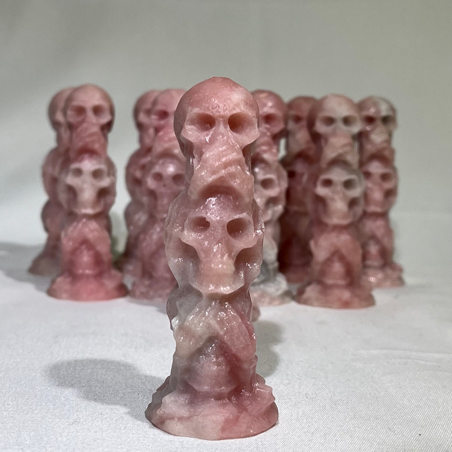Pink Opal Skull Carving Wholesale Crystal