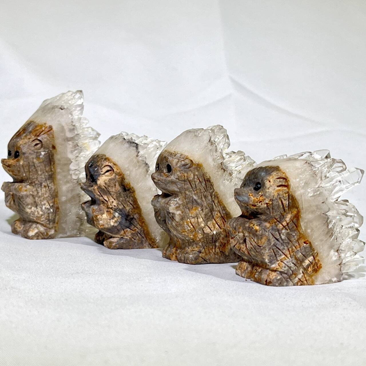 1-2' Quartz Cluster Hedgehog Carving