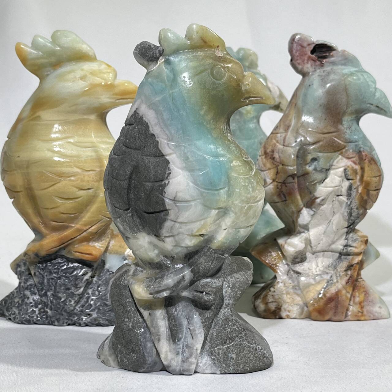5' Sky Blue Amazonite Parrot Carving Wholesale Crystal
