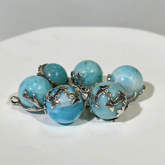 16-18mm Larimar Ball S925 Pendant