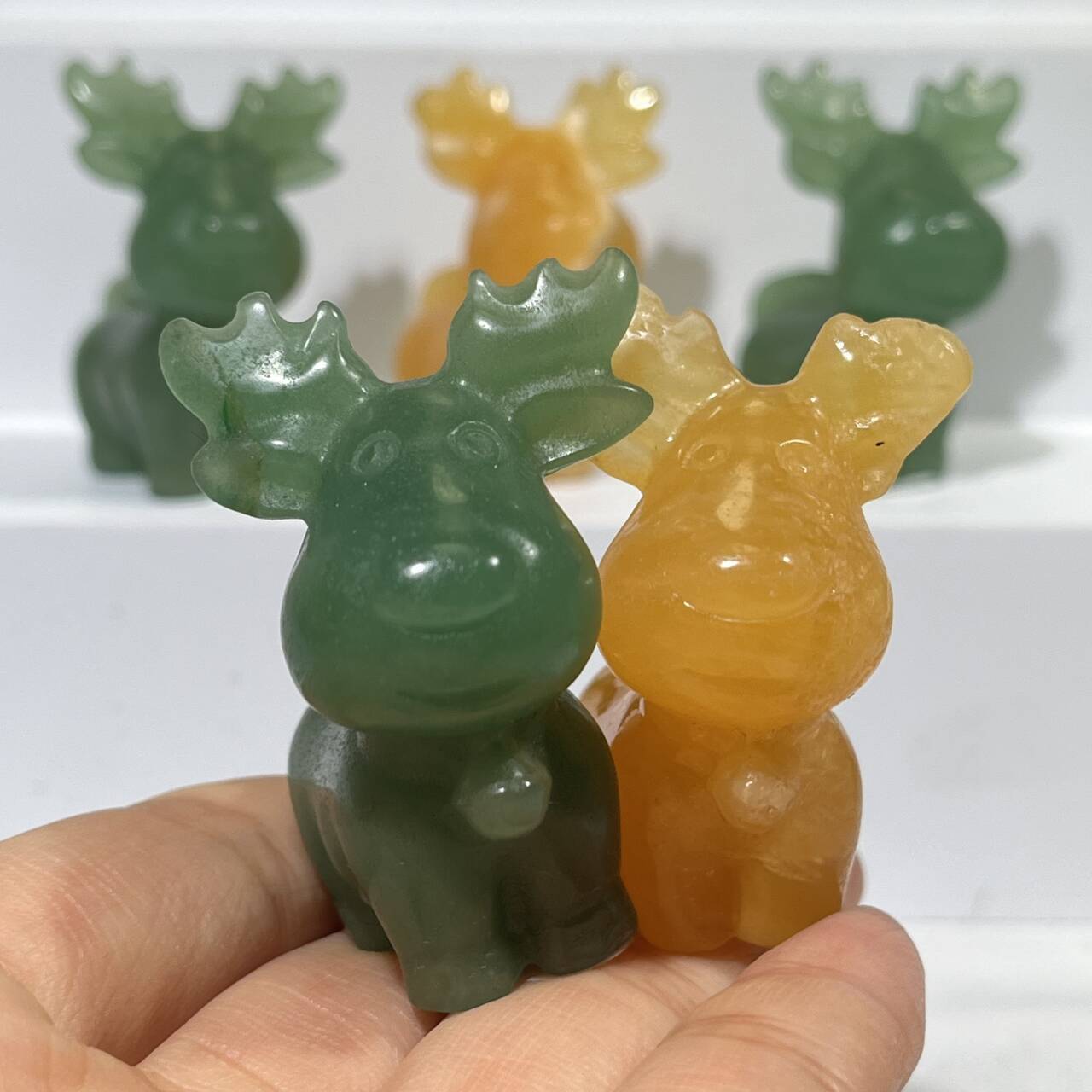 1.5' Reindeer Carving Wholesale Crystal Christmas