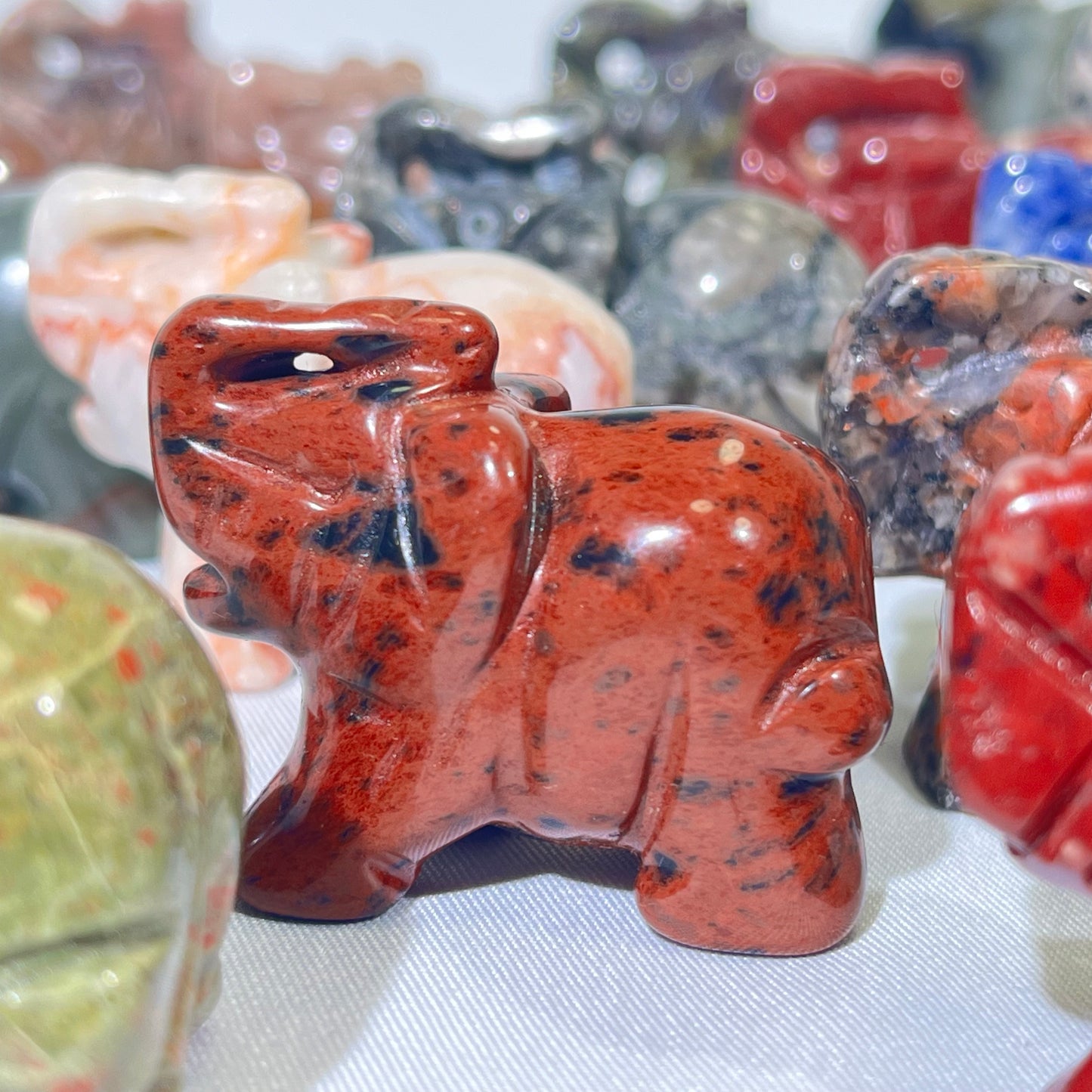 8 Types 1.5' Elephant Crystal Carving Wholesale