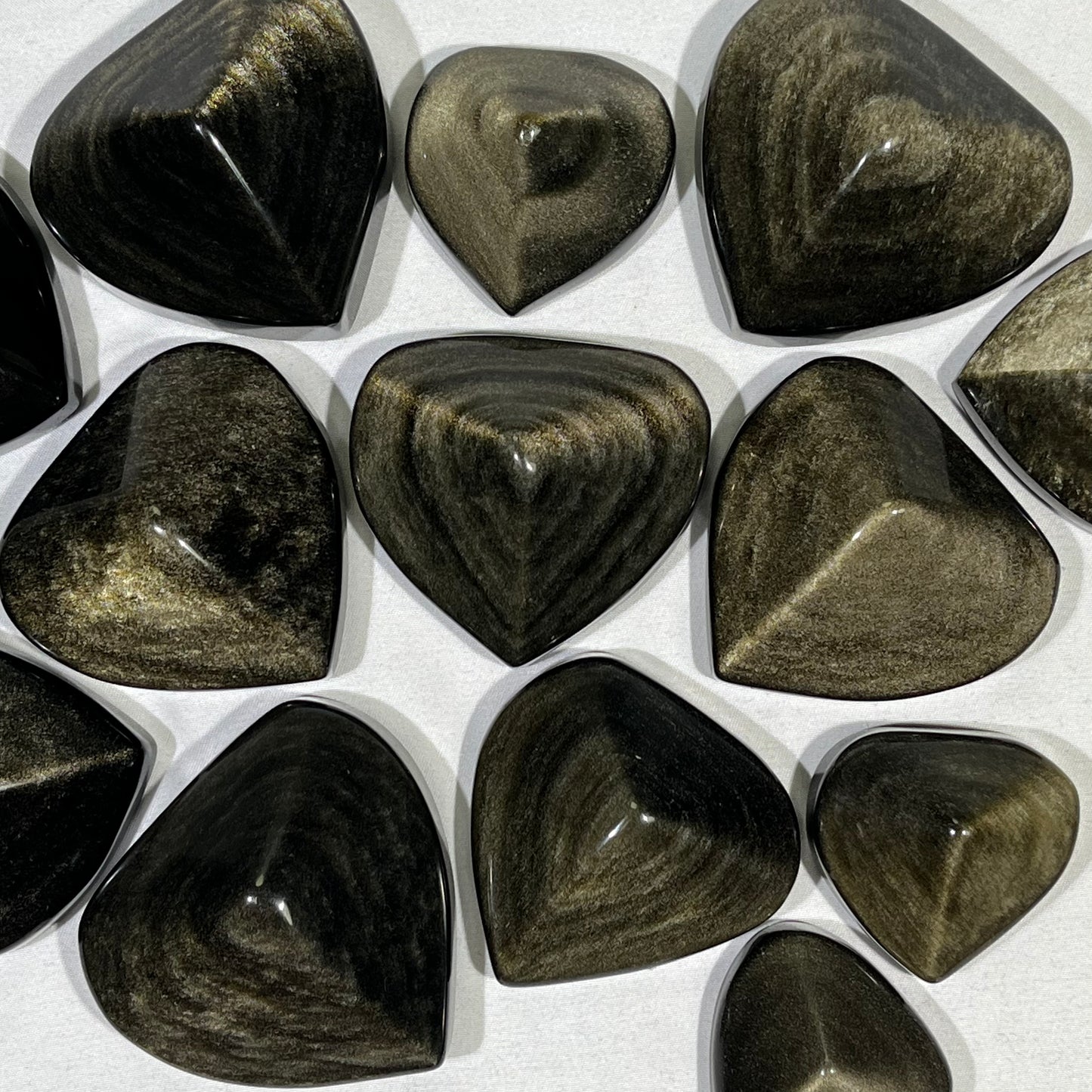 Gold Obsidian Heart Carving and Moon Carving Wholesale Crystal
