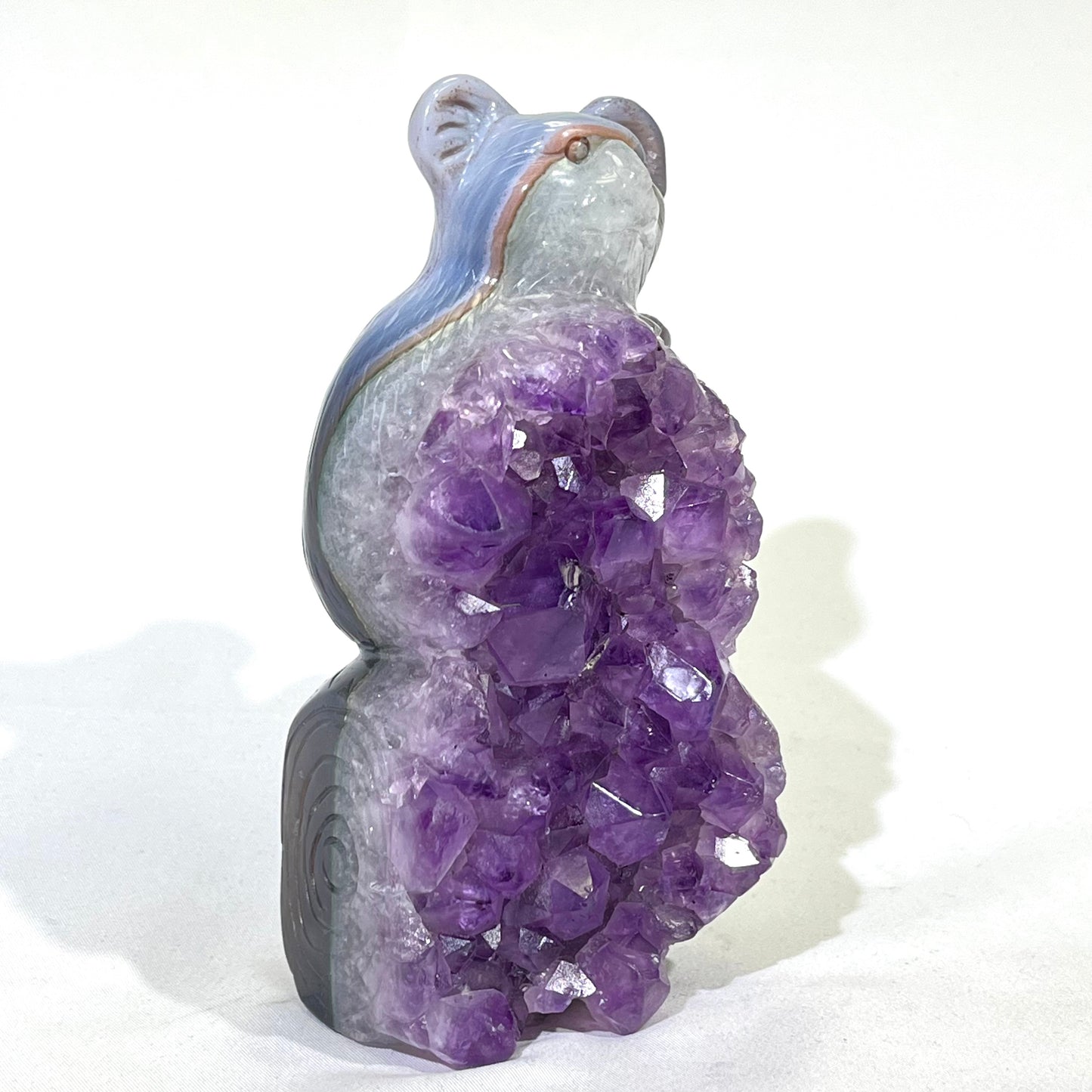 Amethyst Druzy Agate Mouse Carving
