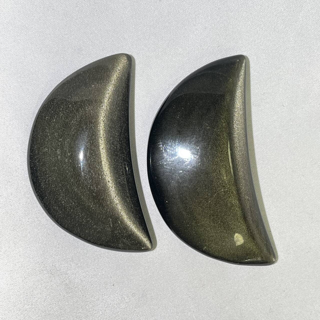 Gold Obsidian Heart Carving and Moon Carving Wholesale Crystal