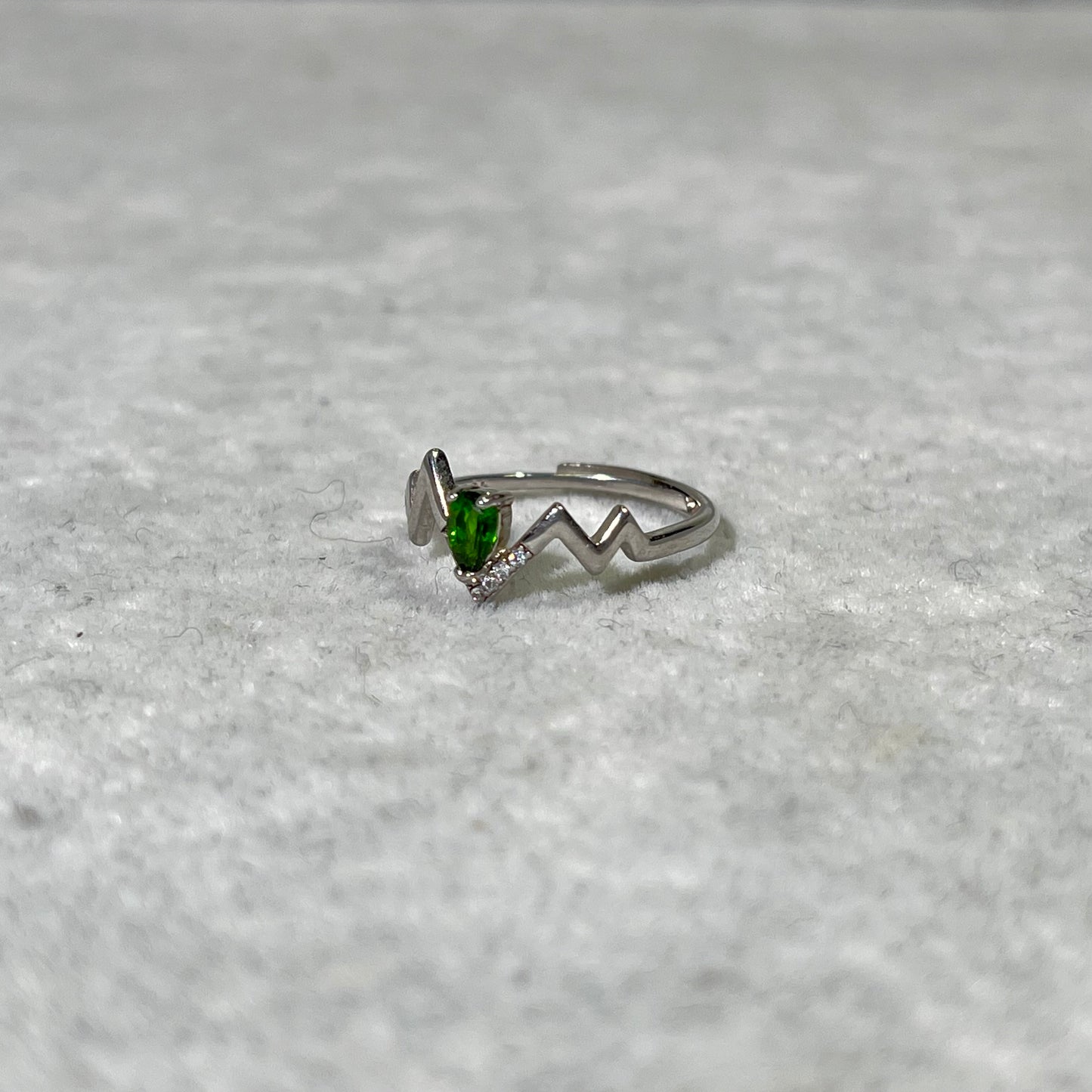 Silver Ring Blue Sand Stone and Garnetand Jade and Somky Quartz and Diopside