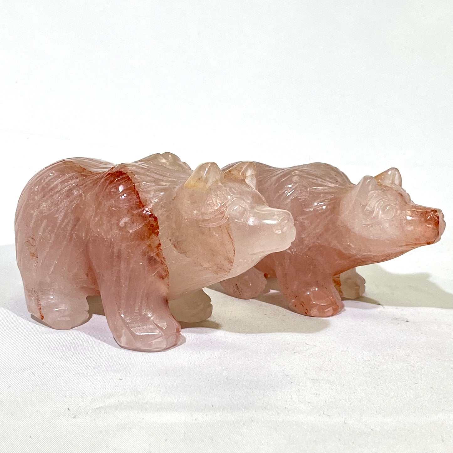4.7'Fire Quartz Bear Carving