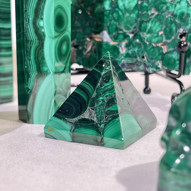 5 Types Malachite Cube&Point&Sphere&Skull&Slab&Pyramid
