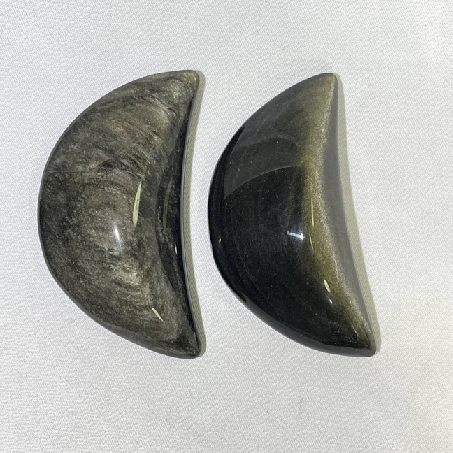 Gold Obsidian Heart Carving and Moon Carving Wholesale Crystal
