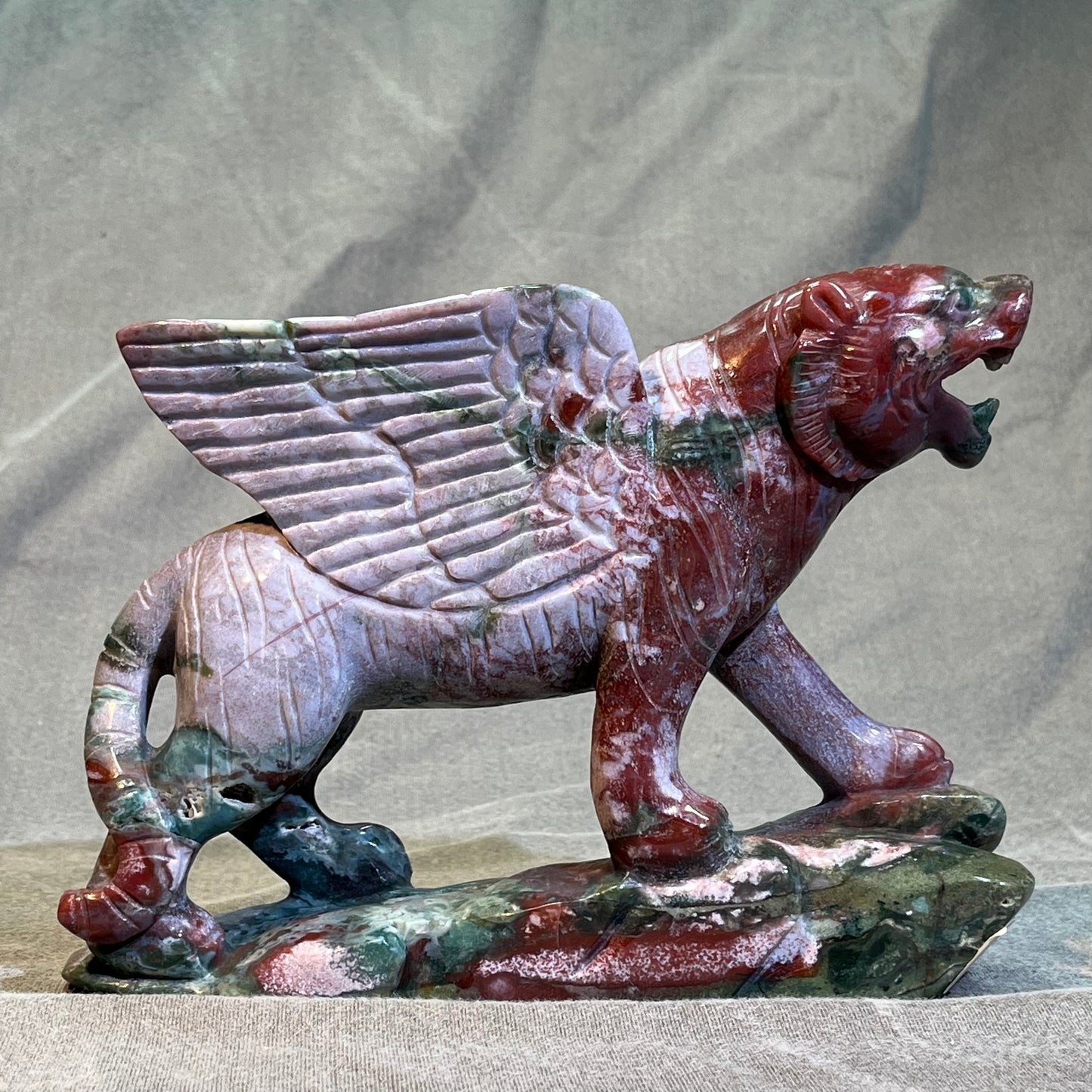 Ocean Jasper Griffin Carving