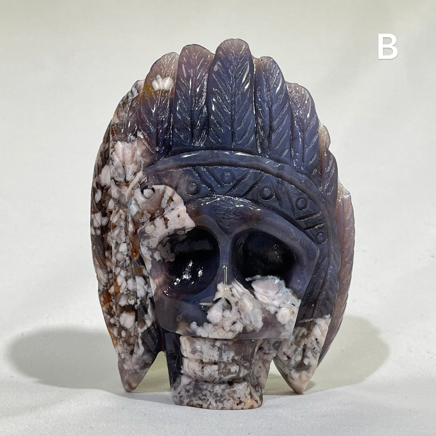 Blue Sakura Agate Skull Carving Wholesale Crystal