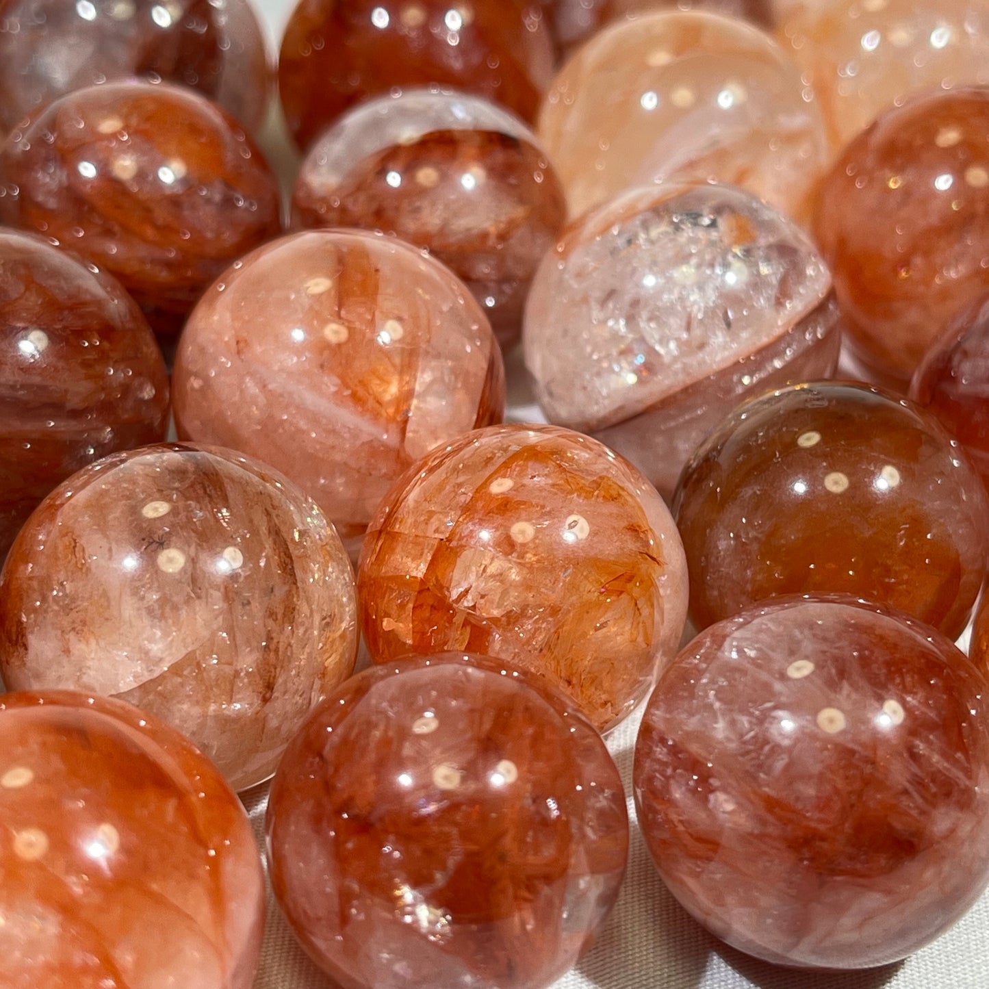 22-26mm Fire Quartz Sphere Crystal Wholesale