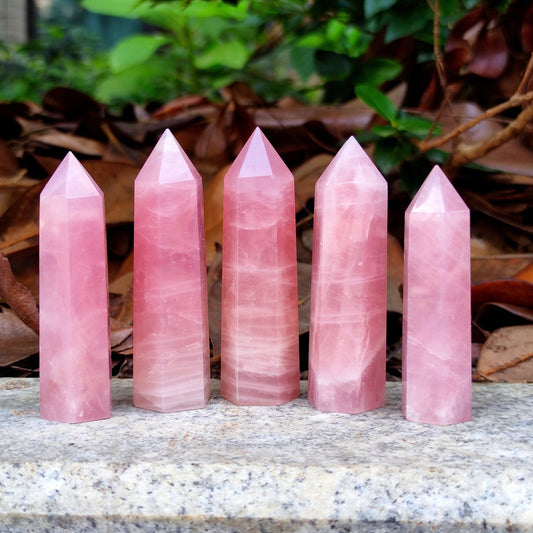 3.5"Rose Quartz Obelisk Rose Quartz Tower From Madagascar/Pink Crystal Stone/Self Love Crystal/Wholesale Dark Pink Rose Quartz Point